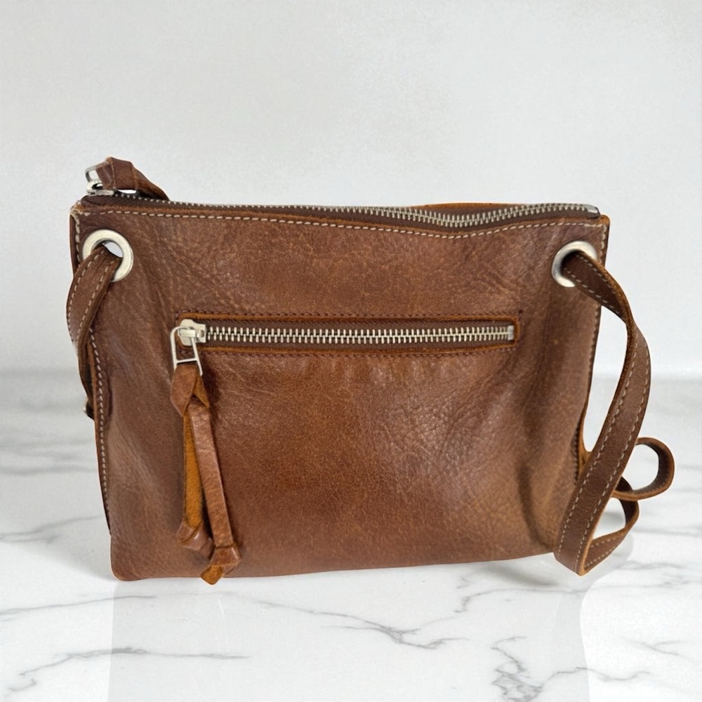 Vintage Roots Tan Leather Crossbody Bag - Picture 1 of 4